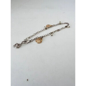 Brighton Gold Toned Nautical Charm Anklet Bracelet Silver Tone Chain.
